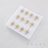 CELESTIAL MULTI CZ STARBURST POLISH 316L SURGICAL STEEL NOSE HOOP RING BOX